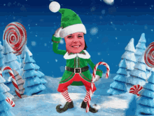 merry christmas elf snow candy cane dance