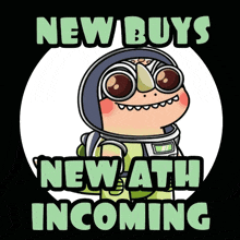 a cartoon character with the words new buys new ath incoming on it