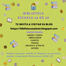 Flyer Biblioteca Escuela GIF - Flyer Biblioteca Escuela Te Invita A Visitar Su Blog GIFs