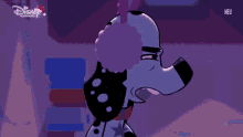 two dalmatian dogs are looking at each other with a disney channel logo behind them
