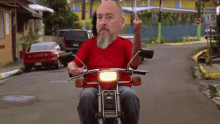 Chad Scooter Cottle Ride GIF - Chad Scooter Cottle Ride Middle Finger GIFs