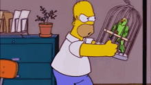 Homer Birdcage GIF - Homer Birdcage Simpsons GIFs