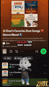 a screenshot of zhot 's favorite songs genre blend