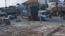 Shipping Container Road Accident GIF
