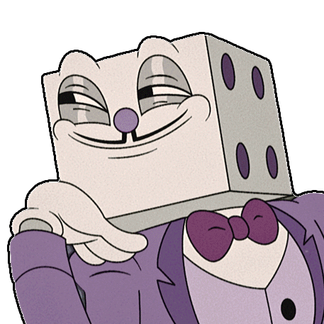 Huh King Dice Sticker - Huh King Dice The Cuphead Show Stickers
