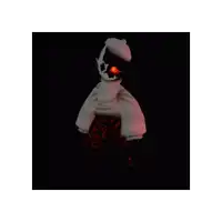 a black cube with a few ghosts inside of it