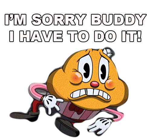 Im Sorry Buddy I Have To Do It Ice Creame Man Sticker - Im Sorry Buddy I Have To Do It Ice Creame Man The Cuphead Show Stickers