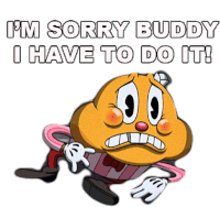 Im Sorry Buddy I Have To Do It Ice Creame Man Sticker - Im Sorry Buddy I Have To Do It Ice Creame Man The Cuphead Show Stickers