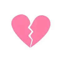 a pink broken heart with a crack in the middle