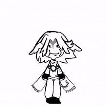 a black and white drawing of a person with wings on their heads .