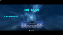 a screenshot of a video game with the words joined heist crew