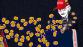 a cartoon of a man wearing a maga hat