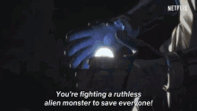 youre fighting a ruthless alien monster to save everyone hero alien monster throwing