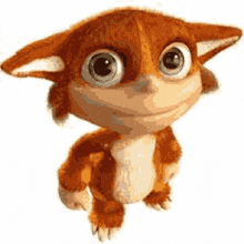 a cartoon character with big eyes and sharp claws