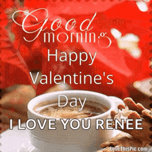 Good Morning Happy Valentines Day GIF - Good Morning Happy Valentines Day Coffee GIFs