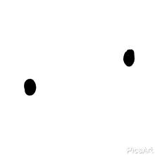 a black and white drawing of a person 's ear with two black circles .