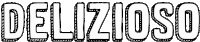 a black and white image of the word delizioso
