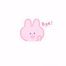 rabbit bunny pink cute bye