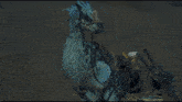a computer generated image of a person riding a unicorn with the word complete visible in the background