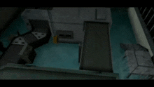 a computer generated image of a room with a turtle on the floor