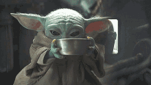 Mandalorian Baby Yoda GIF - Mandalorian Baby Yoda Soup GIFs