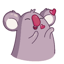 koala animated cute blow kisses hearts