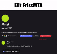 a screenshot of elite frissmta with a green circle in the middle