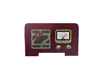 a cartoon drawing of a radio with a gauge that says ' radiation monitor ' on it