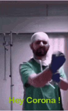 Hey Corona Blow Gloves GIF - Hey Corona Blow Gloves Middle Finger GIFs