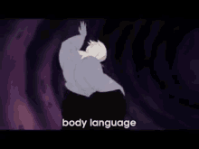 a cartoon character from the little mermaid is laughing and says body language