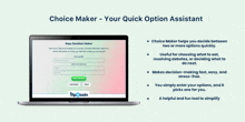 a laptop with a choice maker app open