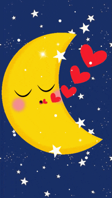 Good Night Moon Hearts Gif GIF - Good Night Moon Hearts Gif GIFs