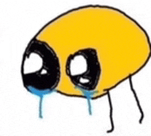 Crying #2, cry , emoji , crying , reaction , cursed , meme , gif , face ,  yellow , sad , miserable , melancholic , tear , tears , unhappy , down ,  depressed - GIF animado grátis - PicMix