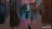 a person is painting with a spatula and the words made in animotica are on the bottom right