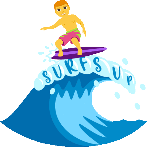 Surfs Up Summer Fun Sticker - Surfs Up Summer Fun Joypixels Stickers
