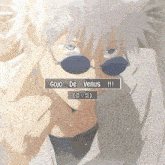 a picture of a man wearing sunglasses and the words gojo de venus !!!
