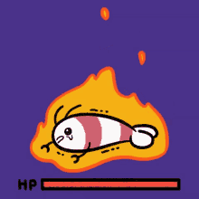 low hp health bar hot dying on fire