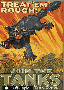 a poster that says treat 'em rough join the tanks