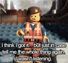 Lego Movie GIF - Lego Movie Wasnt Listening GIFs