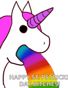 unicorn happy rainbows vomit colorful