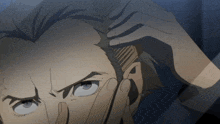 a man with a comb in his hand looks up at something