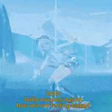 a cartoon of a girl with the words hello mountain nation how are we feeling today written below her