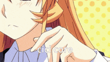 a close up of a girl 's face with the words " cici core " written below her