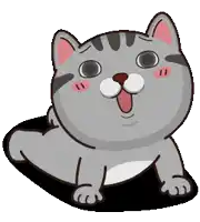 a cartoon cat with its tongue out is laying down