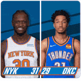 New York Knicks (31) Vs. Oklahoma City Thunder (29) First-second Period Break GIF - Nba Basketball Nba 2021 GIFs