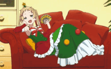 Christmas Outfit Christmas Dress GIF - Christmas Outfit Christmas Dress Anime GIFs