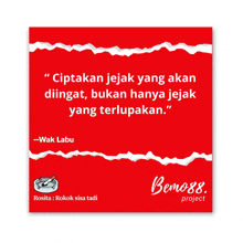 a red background with a quote from wak labu on it