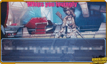 a borderlands confessions screen shows a woman with a gun