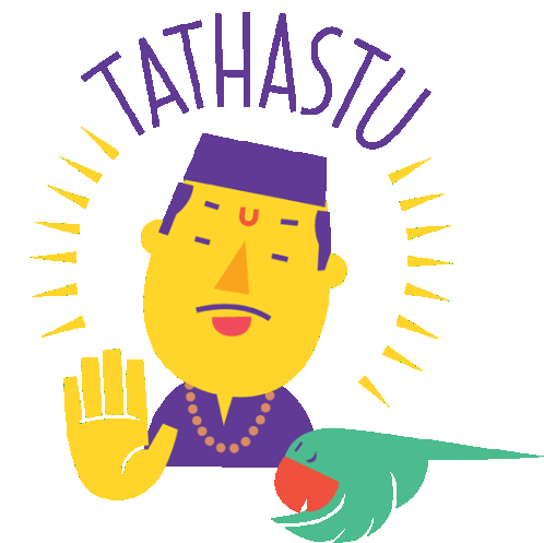 Jyotish Blessing Tathastu Sticker - Jyotish Jaanta Hai Tathastu Parrot Stickers