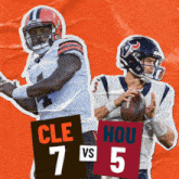 two football players one from the cleveland browns and one from the houston texans are playing against each other